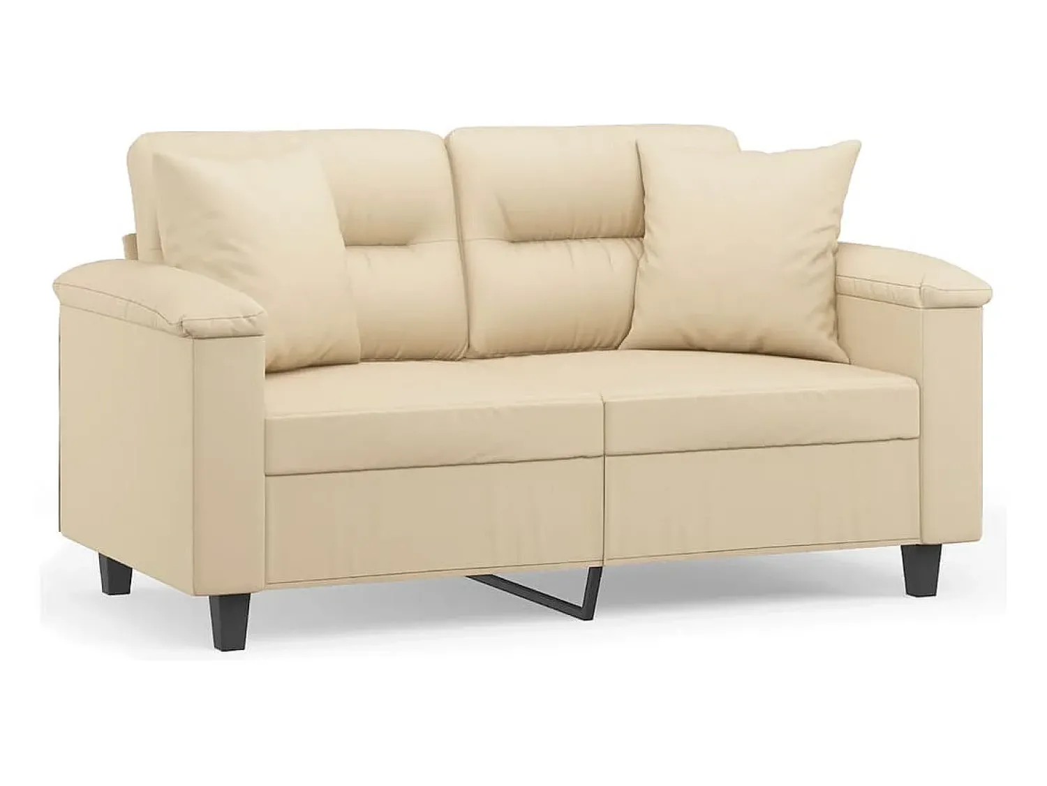 Sofá 2 lugares c/ almofadas 120 cm microfibra cor PT218788^ Sofá
