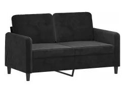 Sofá* Sofá 2 lugares c/ almofadas decorativas 120 cm veludo PT826000 Preto