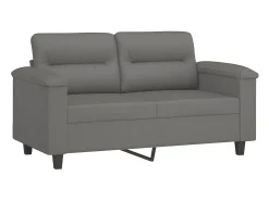 Discount Sofá 2 lugares c/ almofadas 120 cm microfibra -escuro PT559509 Cinzento