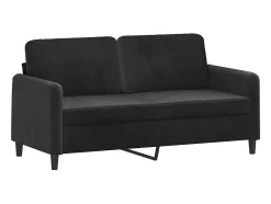 Sofá* Sofá 2 lugares c/ almofadas decorativas 140 cm veludo PT812563 Preto