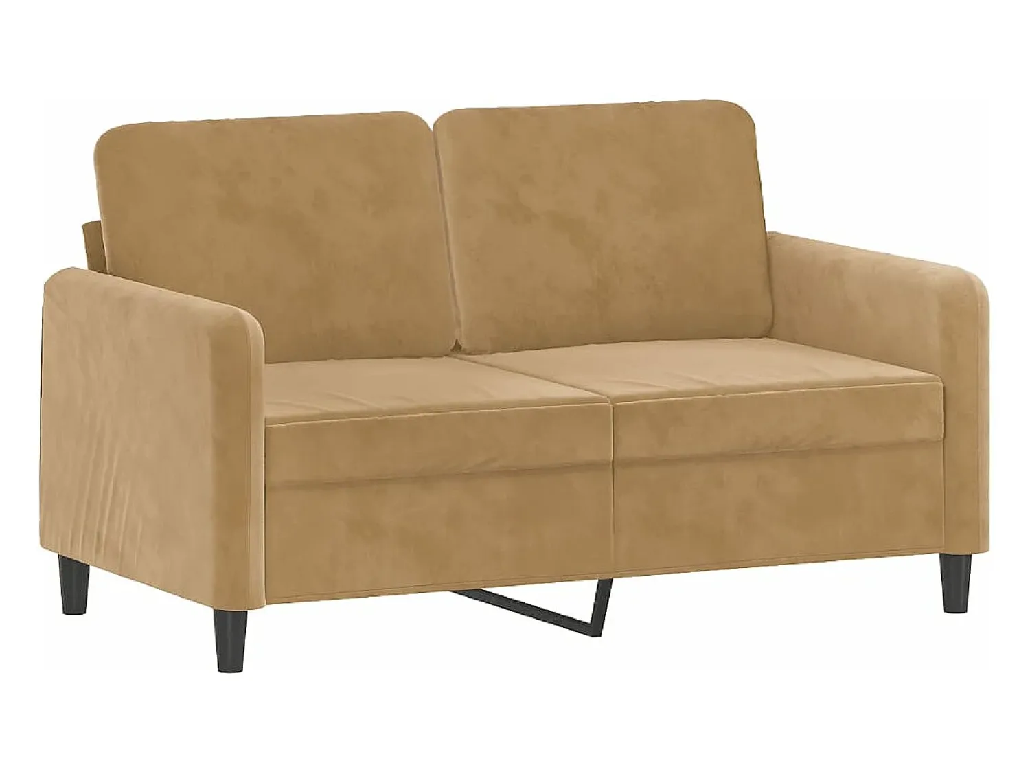 Sofá| Sofá 2 lugares c/ almofadas decorativas 120 cm veludo PT477136 Castanho