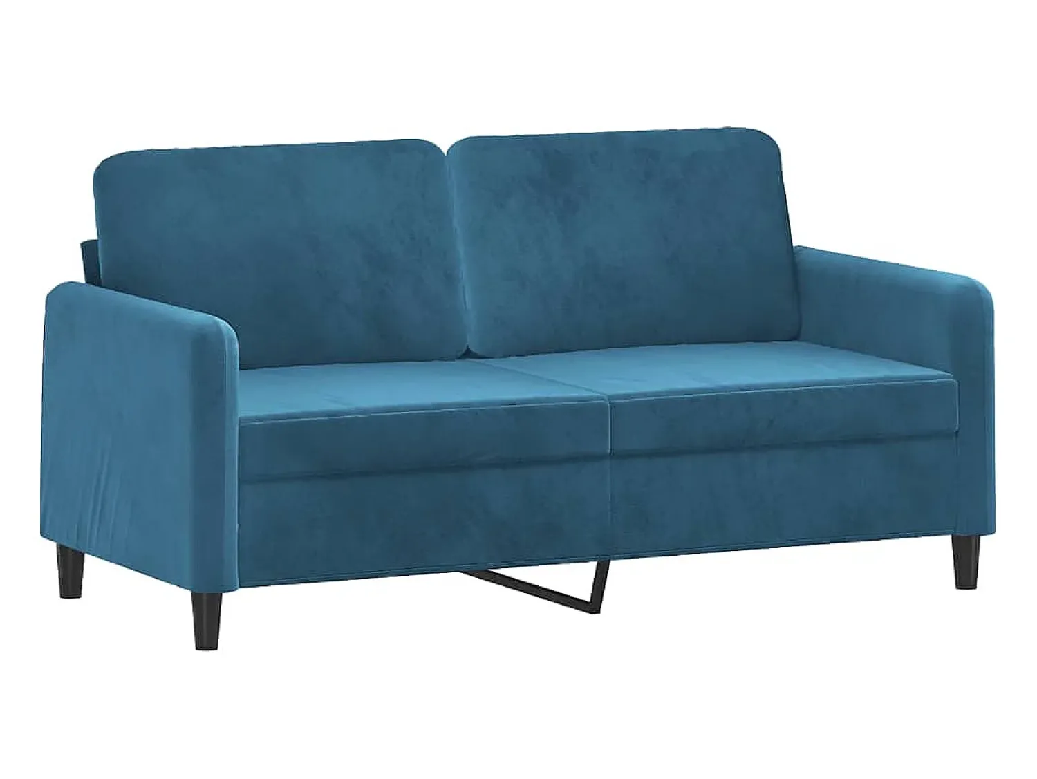 Outlet Sofá 2 lugares c/ almofadas decorativas 140 cm veludo PT160018 Azul