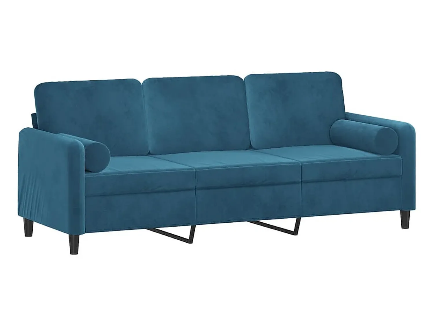 Sofá| Sofá 3 lugares c/ almofadas decorativas 180 cm veludo PT318481 Azul