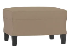 Sofá| Sofá 3 lugares c/ apoio pés 180 cm couro artificial cappuccino PT914167 Castanho