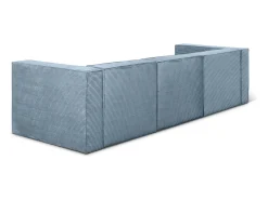 Sofá| Sofá 2 lugares chaise longue estofado em veludo cotelê Cornish Azul