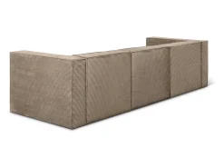 Sofá* Sofá 2 lugares chaise longue estofado em veludo cotelê cor pedra Bege