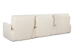 Sofá* Sofá 3 lugares chaise longue estofado em bouclé e pinho Neve Branco