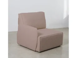 Sofá| Sofá 2 lugares chaise longue estofado em bouclé e pinho claro Rosa