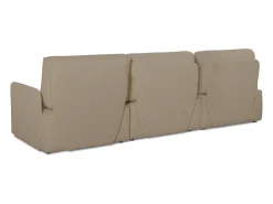 Hot Sofá 3 lugares chaise longue estofado em bouclé e pinho Pedra Bege