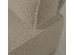 Sale Sofá 4 lugares chaise longue estofado em bouclé e pinho Pedra Bege