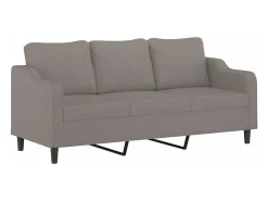 Sofá* Sofá 3 lugares com apoio de pés 180 cm tecido cinza-acastanhado PT819535 Taupe