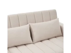 Sofá*DripeX Sofá 2 lugares conversível em algodão bege - com 2 almofadas e porta-copos - encosto ajustável - 136x162x84cm Cinzento