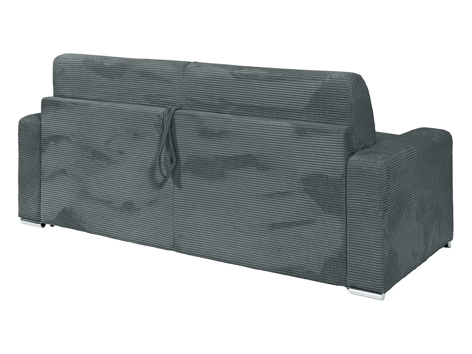Sofá*Vente-unique Sofá 4 lugares convert. abert. rápida veludo canelado cinza 160cm e 22cm CALITO Cinza antracite