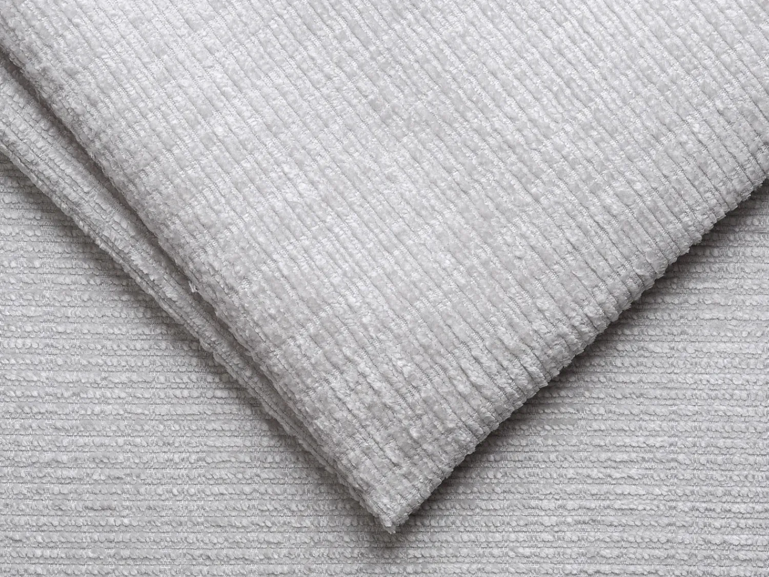 Sofá|Vente-unique Sofá 4 lugares convert. abert. rápida tecido chenille bege ripas largas 14 cm LORETO Cinzento claro