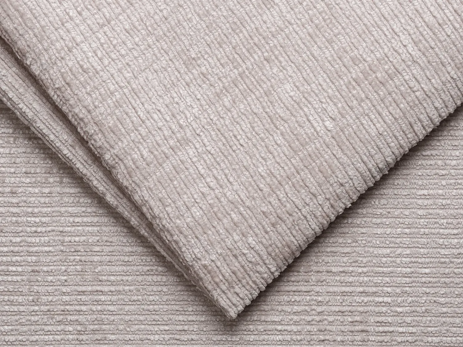 Vente-unique Sofá 4 lugares convert. abert. rápida tecido chenille bege ripas largas 18 cm LORETO^ Sofá