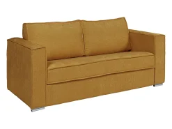 Vente-unique Sofá 4 lugares convert. abert. rápida tecido chenille bege ripas largas 18 cm LORETO^ Sofá
