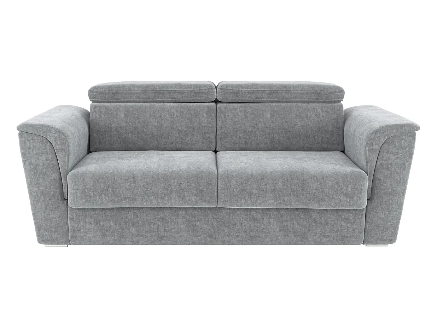 Sofá|Vente-unique Sofá 4 lugares convert. abert. ráp. tecido cinza 160cm e colchão 22cm ripas largas RIZORA Cinzento