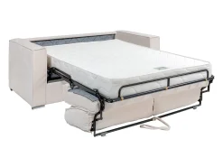 Discount Vente-unique Sofá 3 lugares convert. Abert. rápida tecido chenille , cama 140 cm e 18 cm LORETO Bege