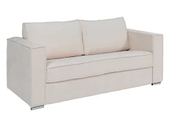Discount Vente-unique Sofá 3 lugares convert. Abert. rápida tecido chenille , cama 140 cm e 18 cm LORETO Bege