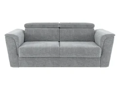 Sofá|Vente-unique Sofá 4 lugares convert. abert. ráp. tecido cinza cama 160 cm e colchão 22 cm RIZORA Cinzento