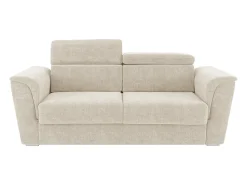 Clearance Vente-unique Sofá 4 lugares convert. abert. ráp. tecido cama 160 cm e colchão 18 cm RIZORA Bege