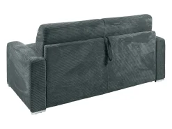 Sofá|Vente-unique Sofá 3 lugares convert. abert. rápida veludo canelado cinza 140cm e 14cm CALITO Cinza antracite