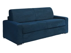 Vente-unique Sofá 4 lugares convert. abert. rápida veludo canelado 160 cm e colchão 22 cm CALITO^ Sofá