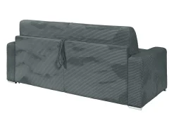 Vente-unique Sofá 4 lugares convert. abert. rápida veludo canelado cinza 160cm e 22cm CALITO^ Sofá