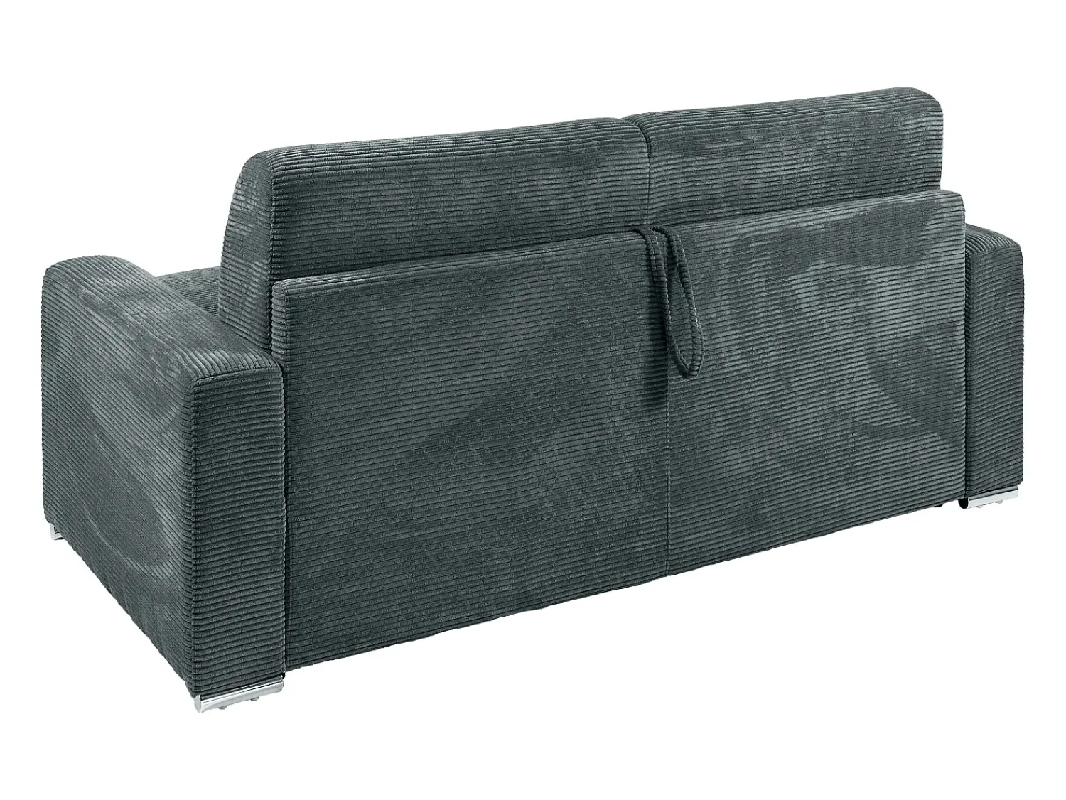 Discount Vente-unique Sofá 3 lugares convert. abert. rápida veludo canelado cinza 140cm e 14cm CALITO Cinza antracite