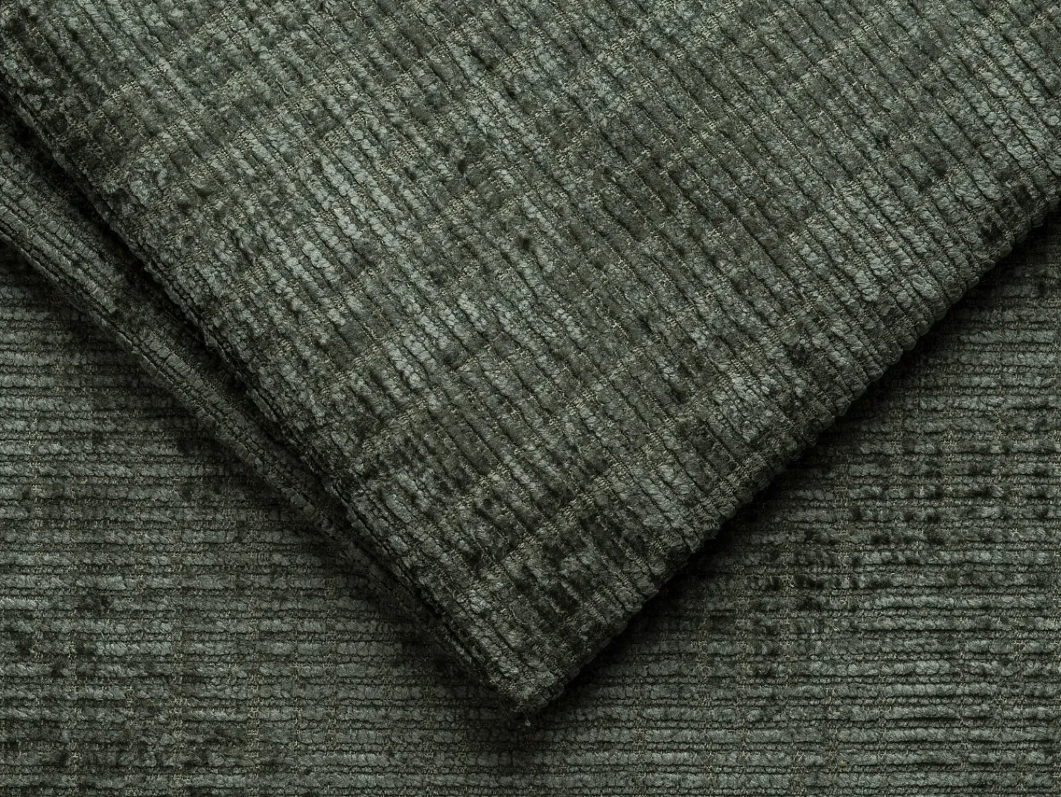 Sofá|Vente-unique Sofá 3 lugares convert. Abert. rápida tecido chenille bege, cama 140 cm e 18 cm LORETO Verde pinho