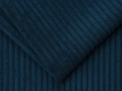 Sofá*Vente-unique Sofá 4 lugares convert. abert. rápida veludo canelado 160 cm e colchão 18 cm CALITO Azul
