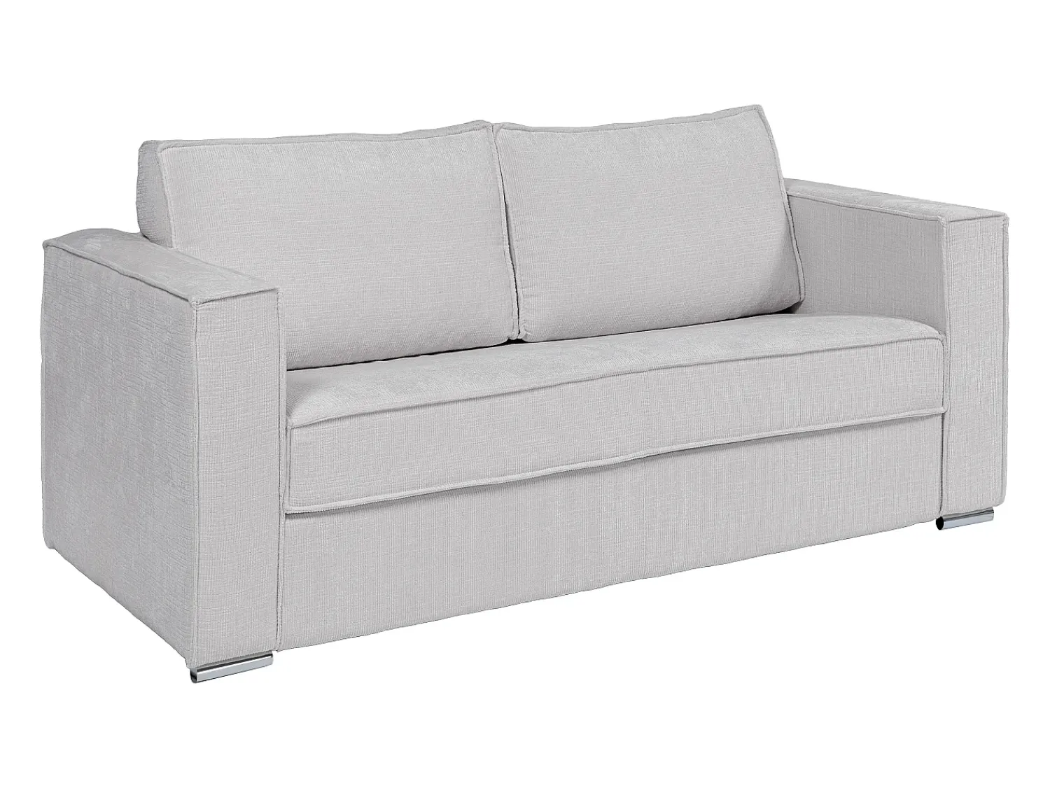 Vente-unique Sofá 4 lugares convertível abert. rápida tecido chenille bege 160cm colchão 14cm LORETO^ Sofá