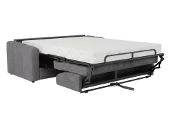 Sofá|Vente-unique Sofá 4 lugares convertível abertura rápida tecido ripas largas 160 cm Colchão 22 cm DARIELO Cinzento