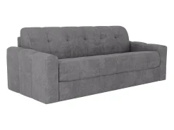 Sofá|Vente-unique Sofá 4 lugares convertível abertura rápida tecido ripas largas 160 cm Colchão 22 cm DARIELO Cinzento
