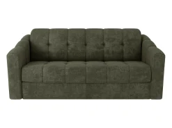 Vente-unique Sofá 3 lugares convertível abertura rápida tecido texturizado verde 140 cm Colchão 14 cm DARIELO^ Sofá
