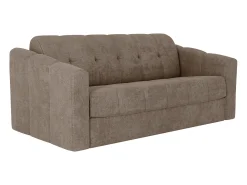 New Vente-unique Sofá 3 lugares convertível abertura rápida em tecido texturizado 140 cm Colchão 14 cm DARIELO Taupe