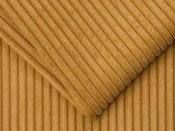 Vente-unique Sofá 3 lugares convertível abert. Ráp. veludo canelado ripas largas 14 cm Amarelo mostarda