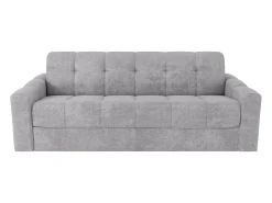Clearance Vente-unique Sofá 4 lugares convertível abertura rápida tecido ripas largas 160 cm - 22 cm DARIELO Cinzento claro