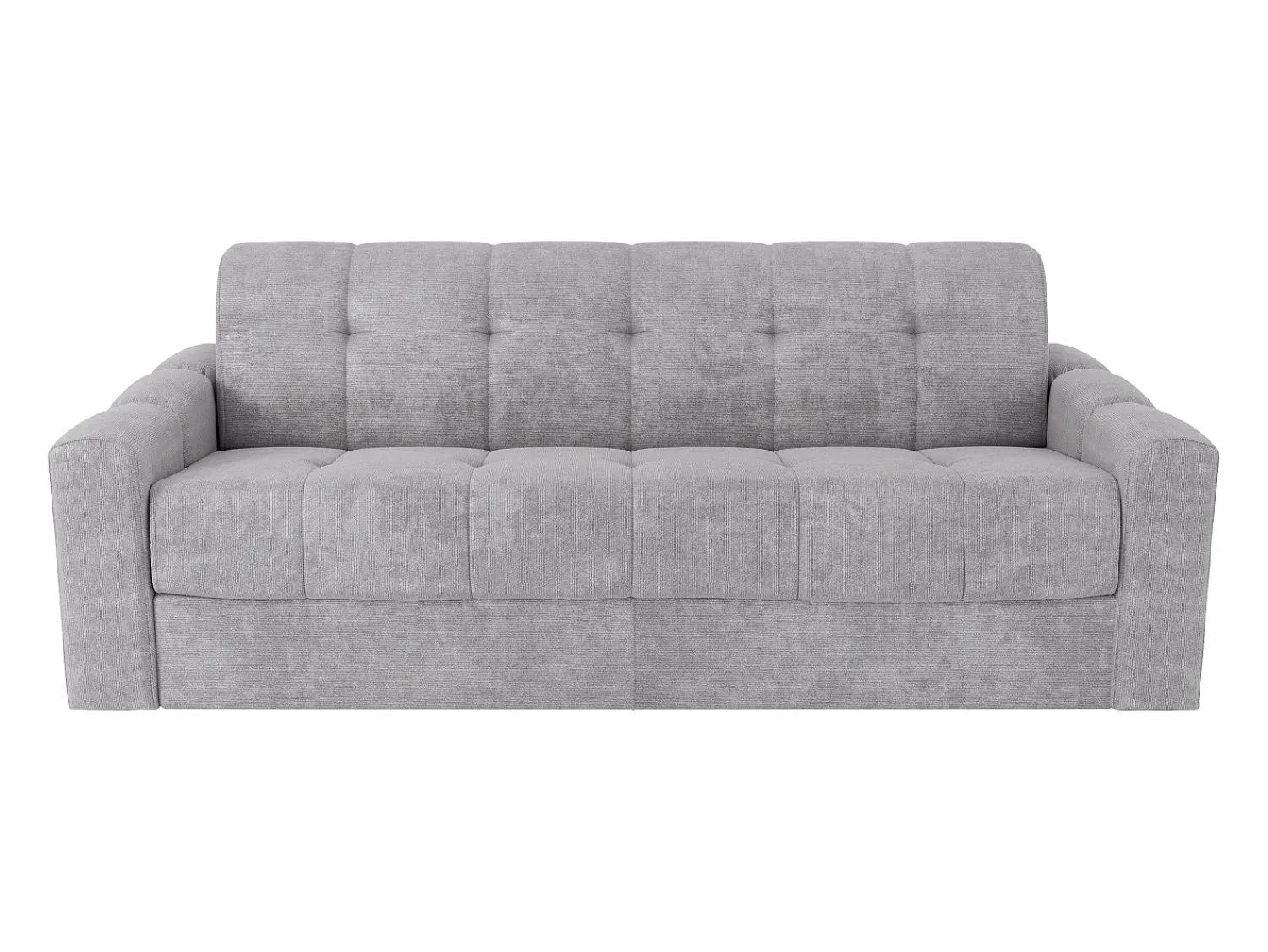 Clearance Vente-unique Sofá 4 lugares convertível abertura rápida tecido ripas largas 160 cm - 22 cm DARIELO Cinzento claro