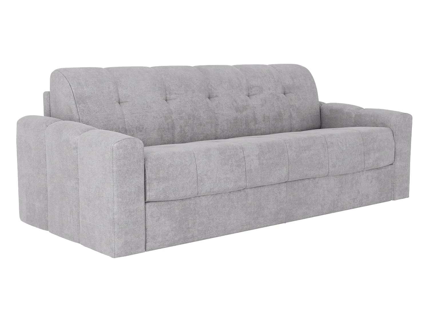 Clearance Vente-unique Sofá 4 lugares convertível abertura rápida tecido ripas largas 160 cm - 22 cm DARIELO Cinzento claro