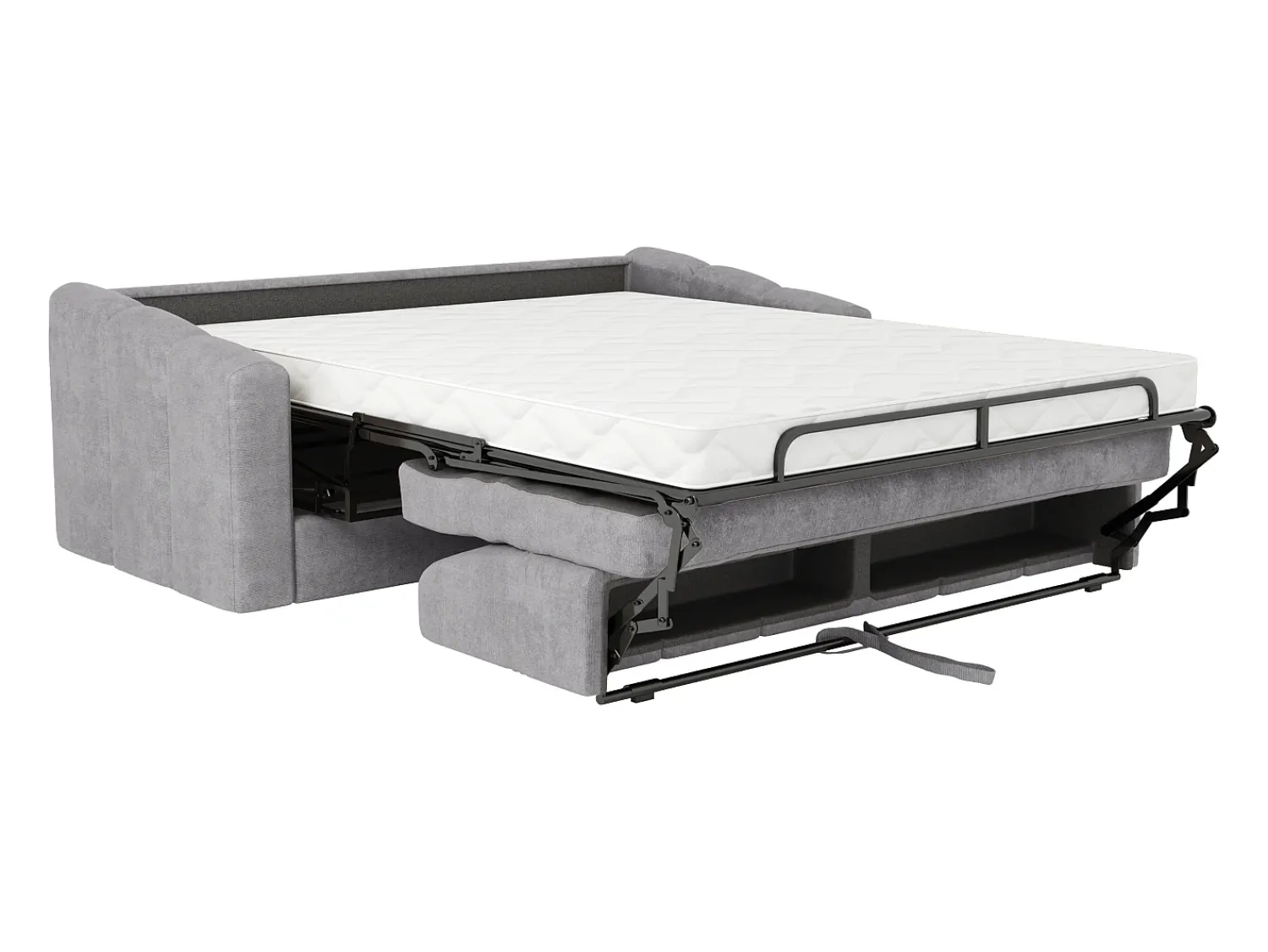 Vente-unique Sofá 3 lugares convertível abertura rápida tecido texturizado 140 cm Colchão 14 cm DARIELO^ Sofá
