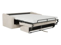 Vente-unique Sofá 3 lugares convertível abertura rápida em tecido texturizado 140 cm Colchão 18 cm DARIELO^ Sofá
