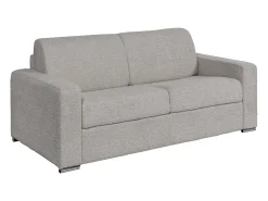 Vente-unique Sofá 3 lugares convertível abertura rápida tecido bouclé cinza-claro 140 cm e 18 cm CALITO^ Sofá