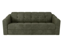 Sofá|Vente-unique Sofá 4 lugares convertível abertura rápida tecido verde ripas largas 160 cm - 14 cm DARIELO Caqui