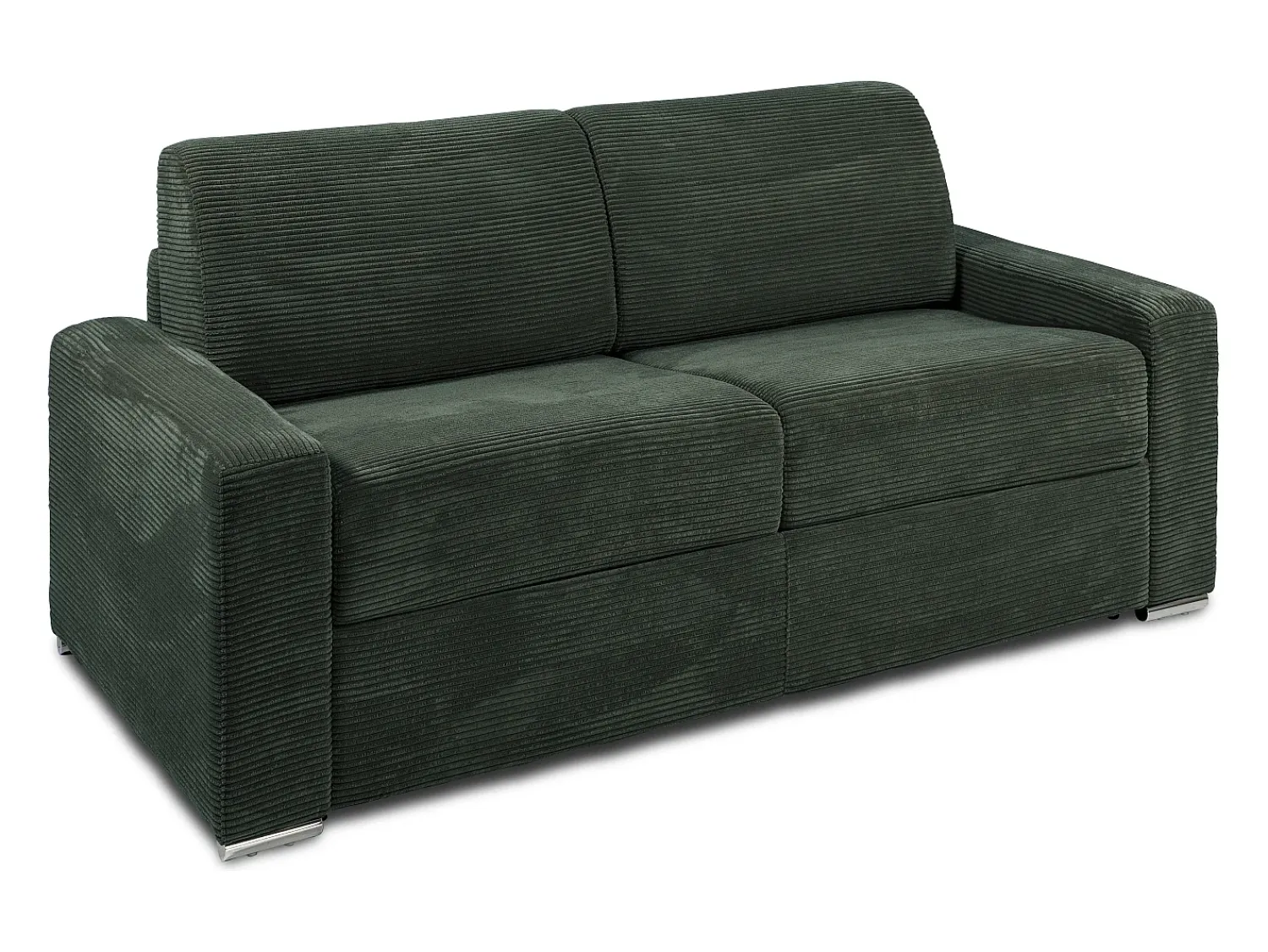 Discount Vente-unique Sofá 3 lugares convertível abertura rápida veludo canelado verde 140 cm e 14 cm CALITO Verde pinho