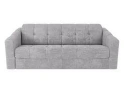 Sofá|Vente-unique Sofá 4 lugares convertível abertura rápida tecido texturizado 160 cm Colchão 18 cm DARIELO Cinzento claro