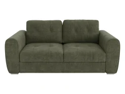 Sofá|Vente-unique Sofá 3 lugares convertível abertura rápida tecido , cama 140cm e colchão 14cm BOLIPO Verde