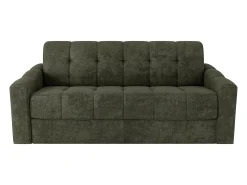 Sofá|Vente-unique Sofá 3 lugares convertível abertura rápida tecido texturizado verde 140 cm Colchão 22 cm DARIELO Caqui