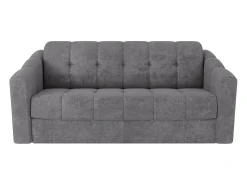 Hot Vente-unique Sofá 3 lugares convertível abertura rápida em tecido texturizado 140 cm Colchão 14 cm DARIELO Cinzento