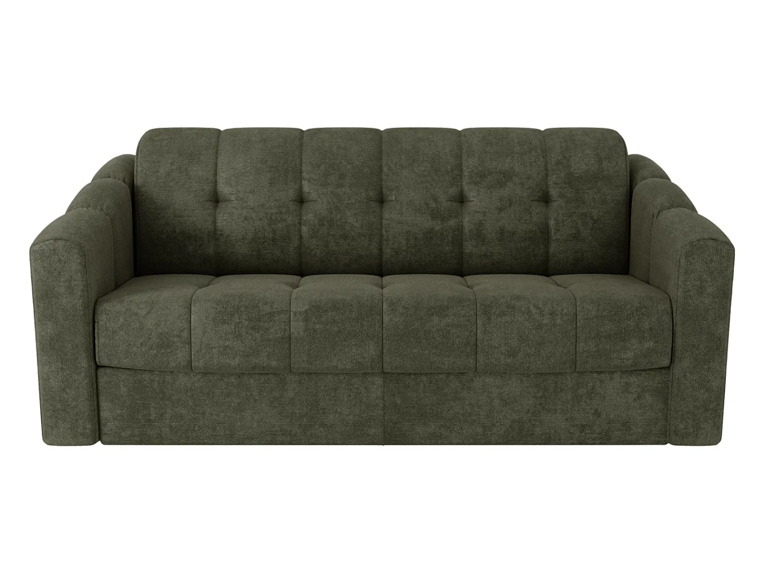 Sofá*Vente-unique Sofá 3 lugares convertível abertura rápida tecido texturizado verde 140 cm Colchão 18 cm DARIELO Caqui